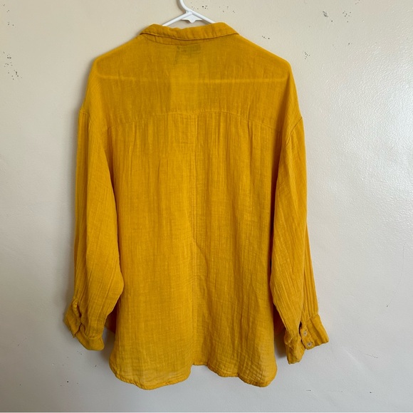 NWT Urban Outfitters Cotton Gauzy Button Down Oversized Long Sleeve Shirt - Med - Picture 3 of 7